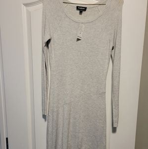 BeBe dress, Sz M, light Grey, ribbed sleeve
